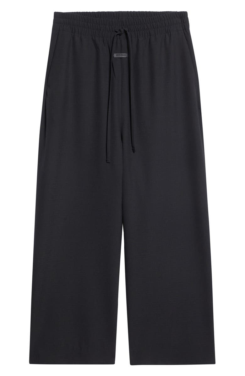 Fear of God Virgin Wool Wide Leg Drawstring Pants, Main, color, Black