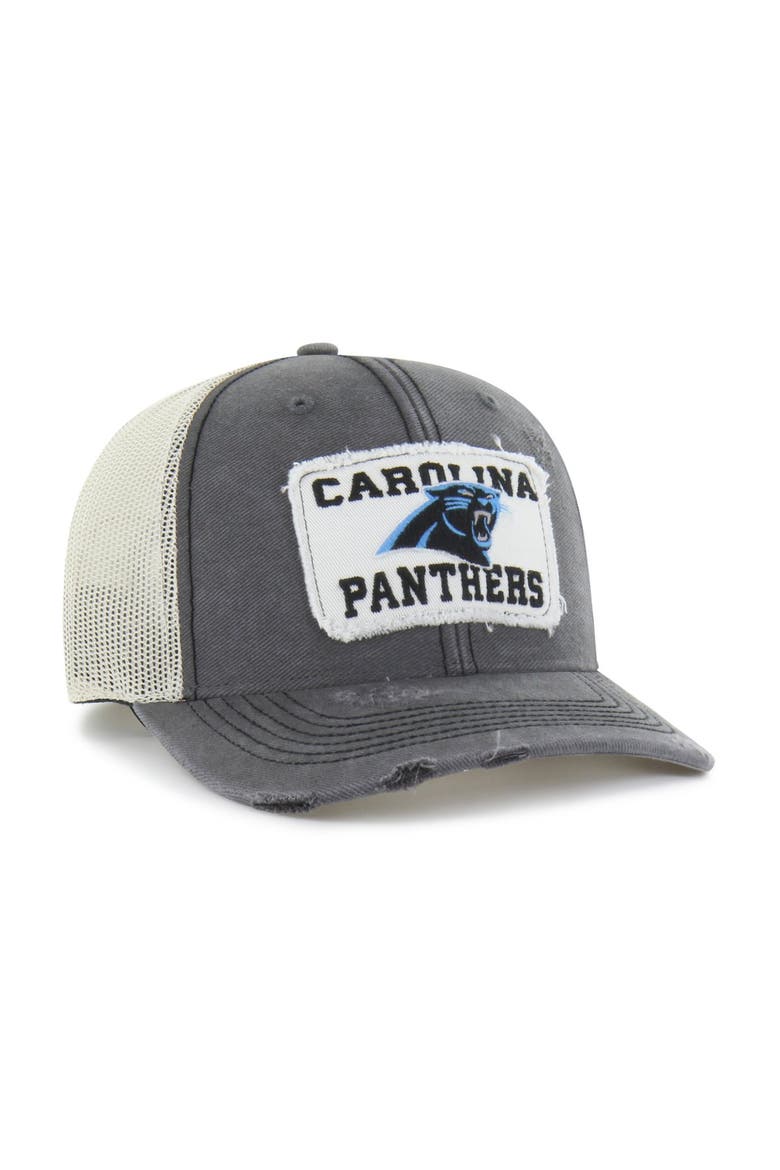 Men's '47 Charcoal Carolina Panthers Egremont Well-Worn Adjustable Trucker Hat, Alternate, color, Charcoal