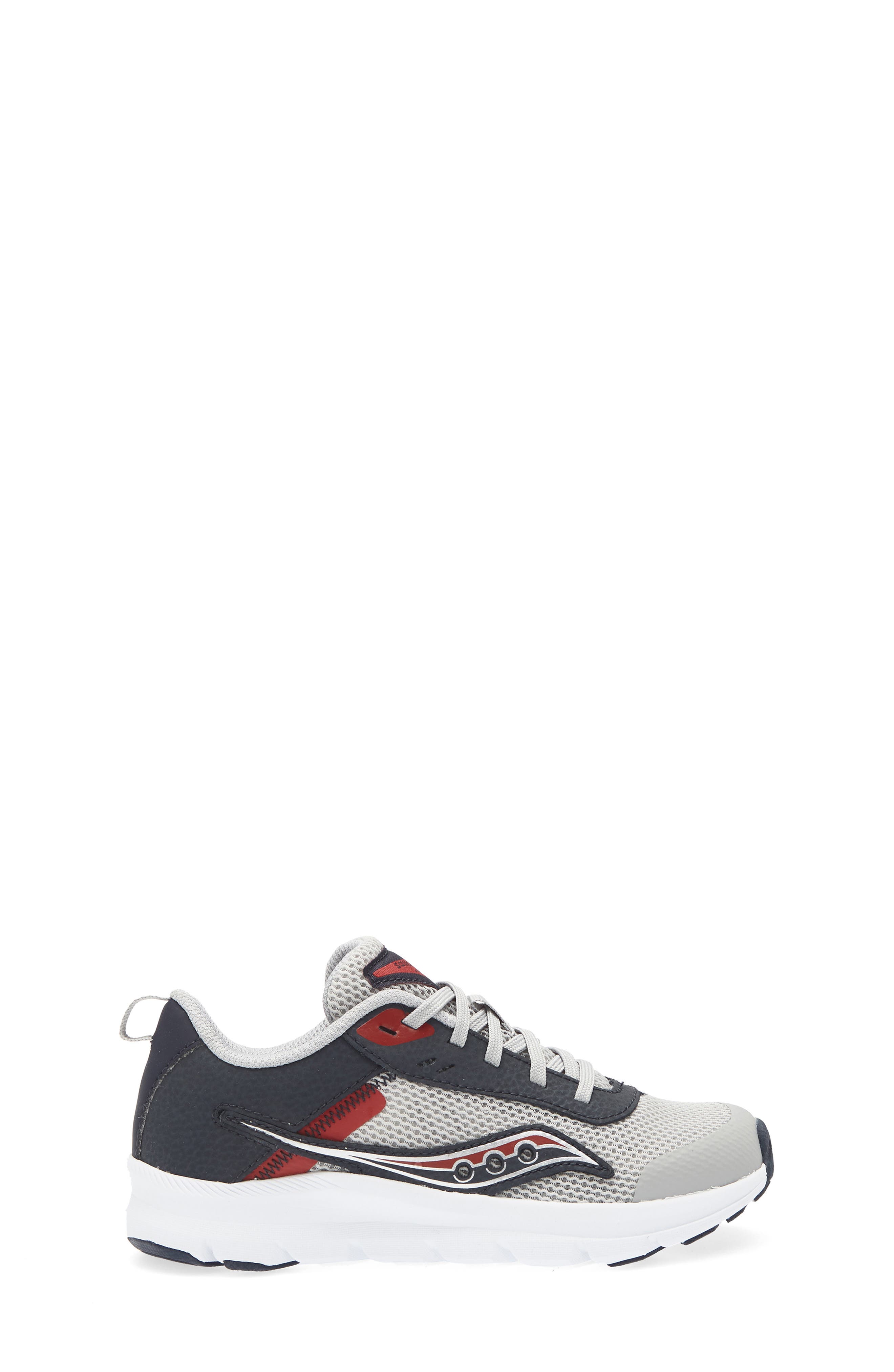 Saucony Kids' Axon KDZ Sneaker, Alternate, color, Grey/ Navy/ Red