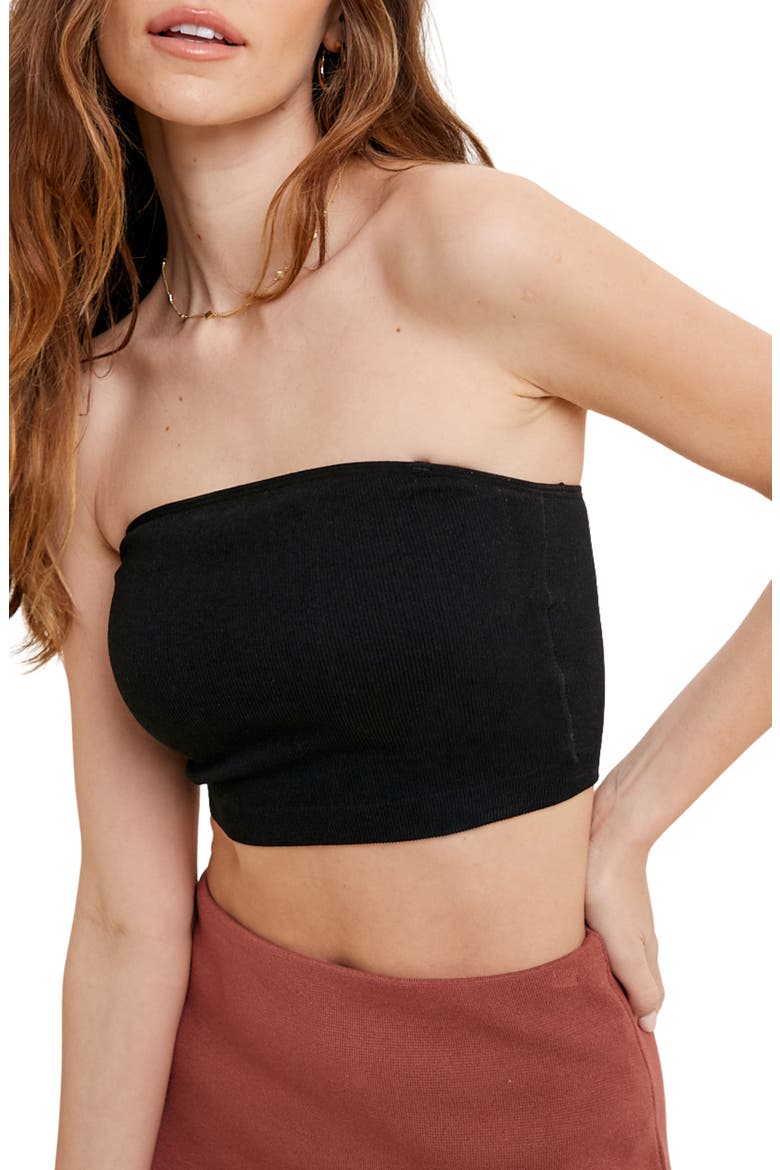 Bandeau with Removable Straps, Main, color, BLACK