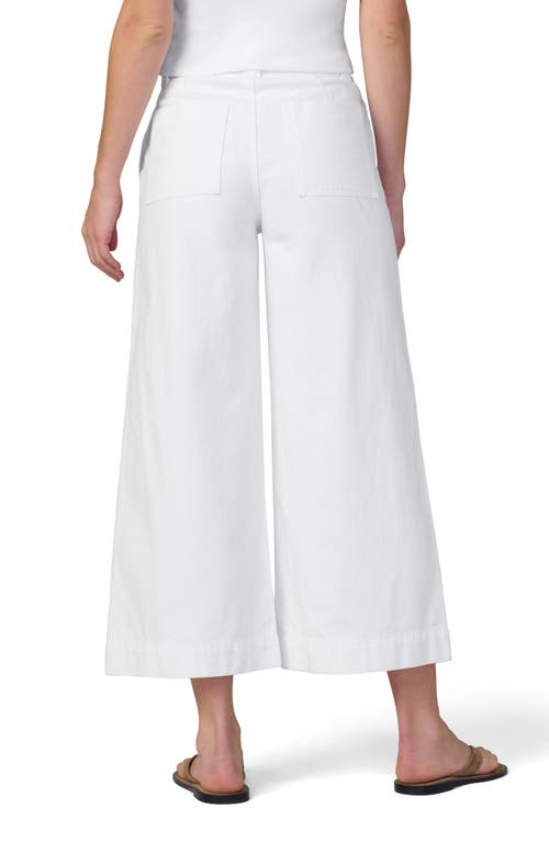 Joe's The Addison Low Rise Cotton Blend Ankle Wide Leg Pants In White