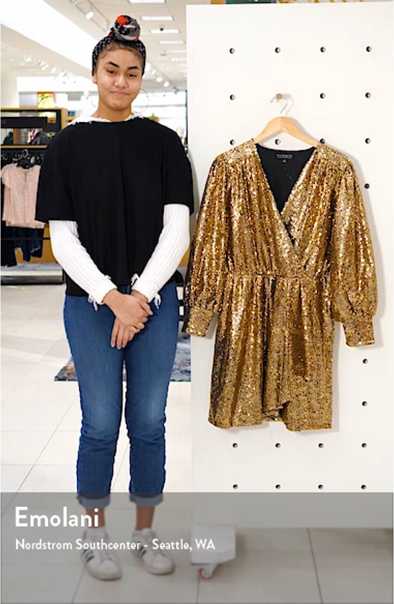 Long Sleeve Sequin Cocktail Dress, sales video thumbnail