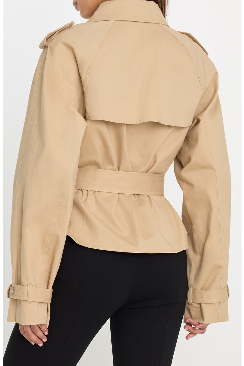 Crop Trench Jacket, Alternate, color, SANDY FAWN
