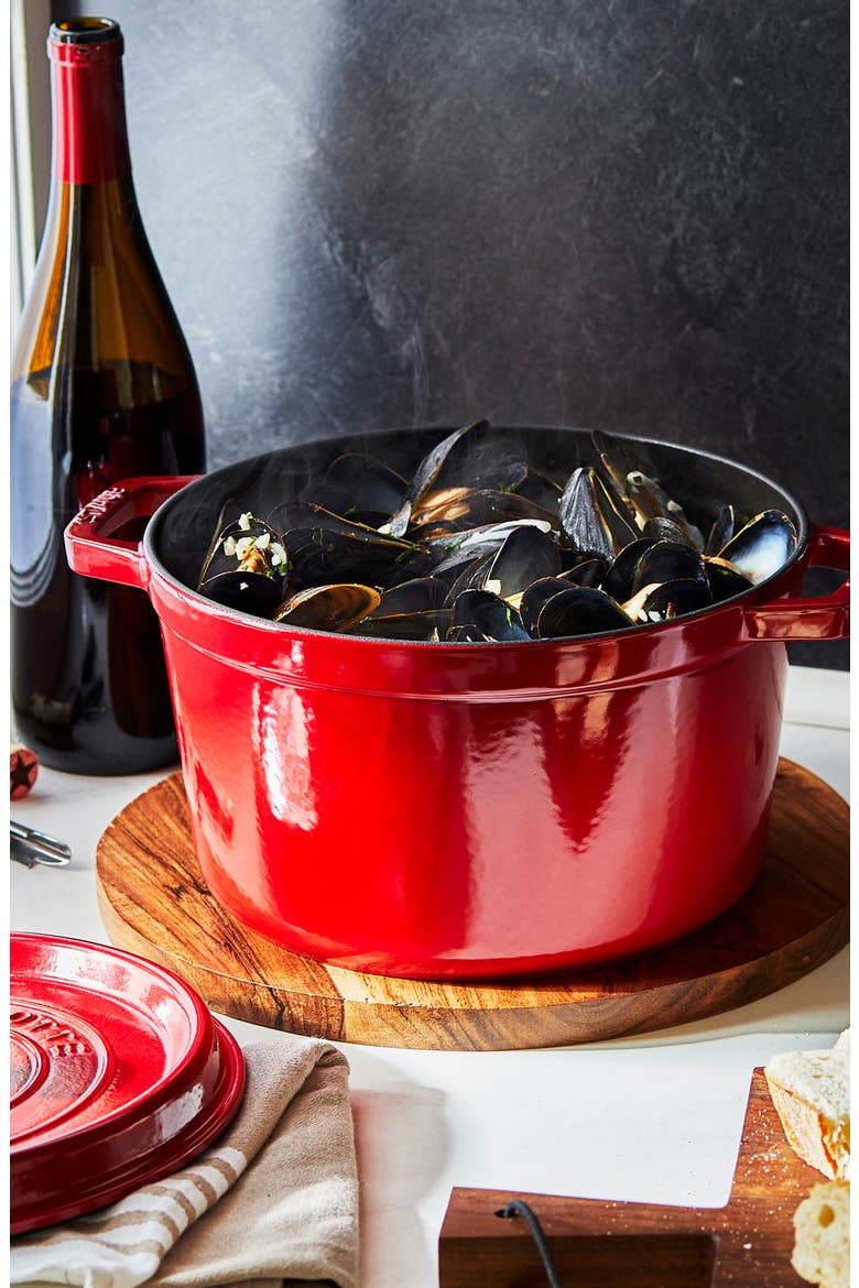 5-Quart Enameled Deep Cast Iron Dutch Oven, Alternate, color, CHERRY