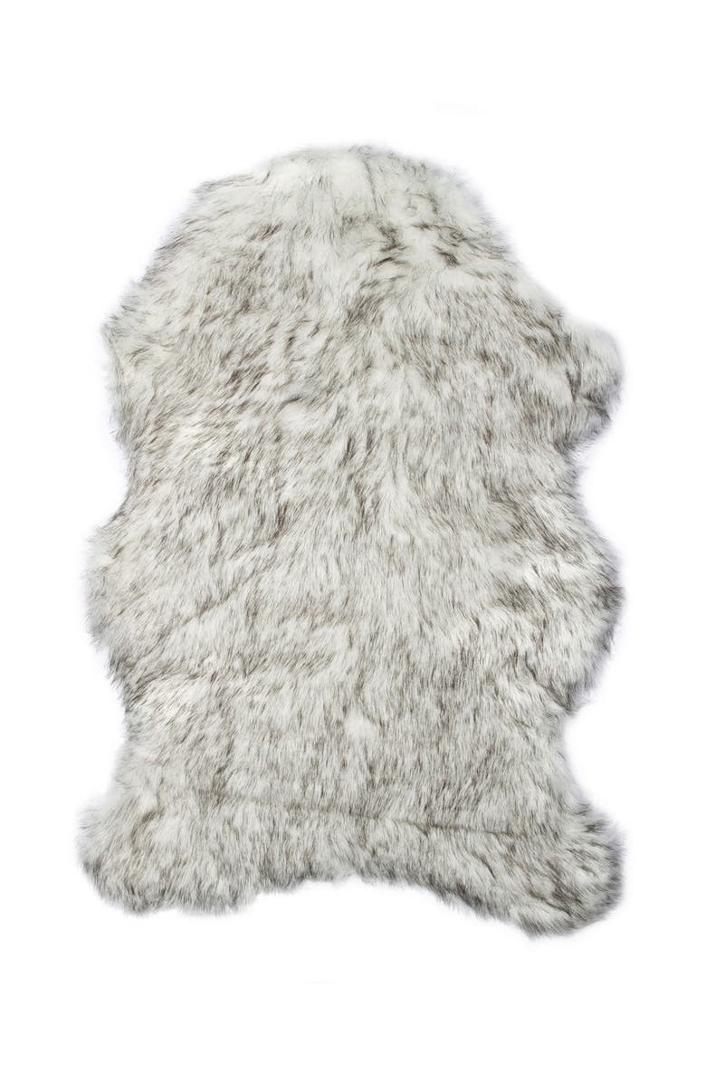 LUXE Faux Fur Gordon Rug - 2ft x 3ft - Gradient Grey, Main, color, Gradient Grey