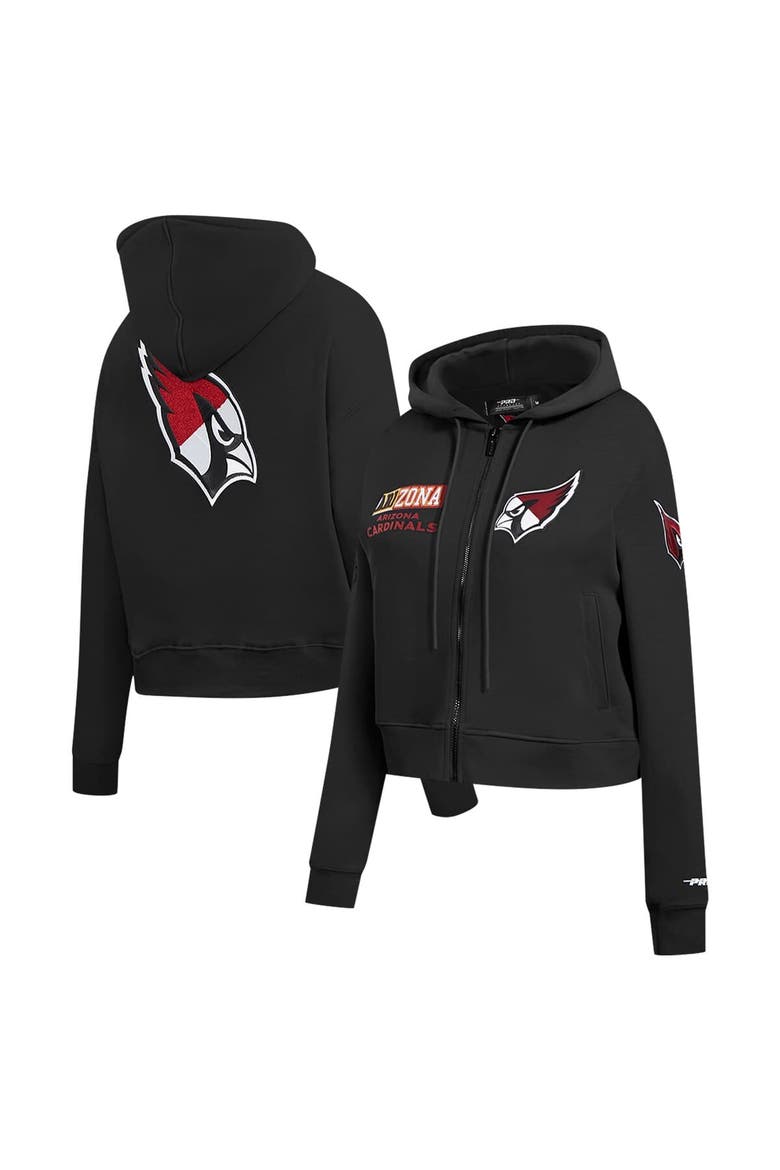 Women's Pro Standard Black Arizona Cardinals Split Logo Full-Zip Hoodie, Main, color, Black