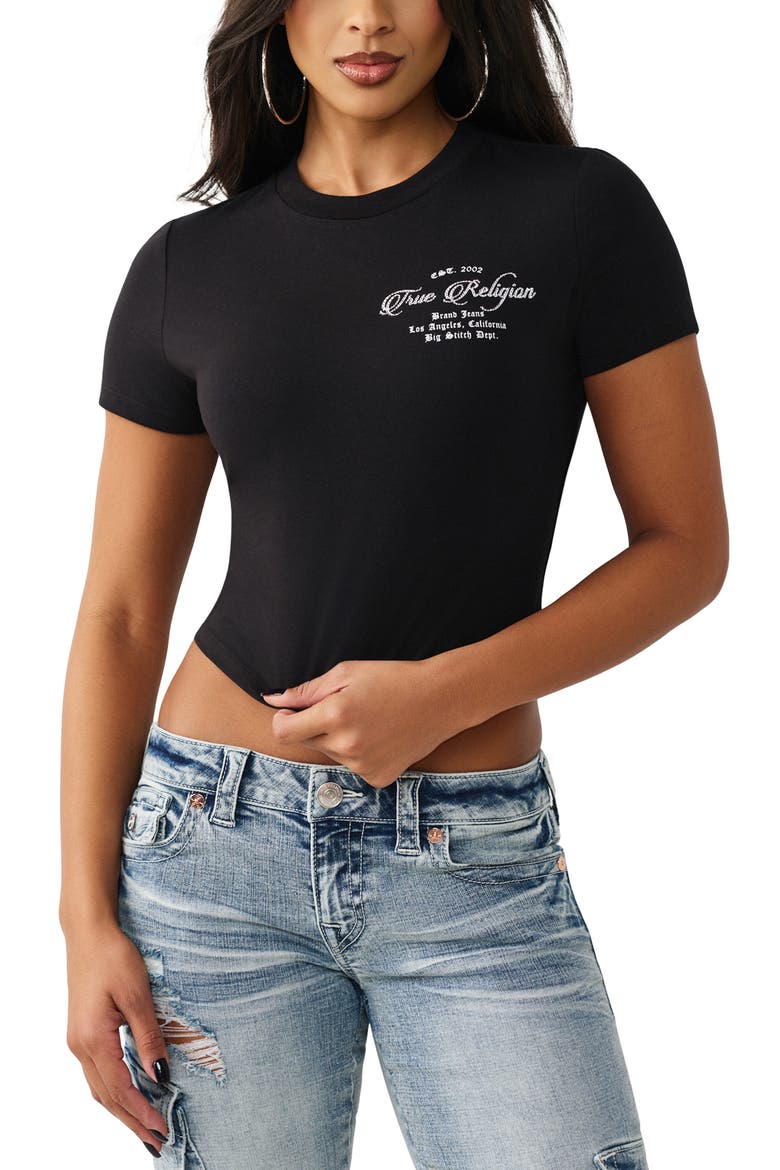 Crystal Buddha Baby T-Shirt, Main, color, JET BLACK