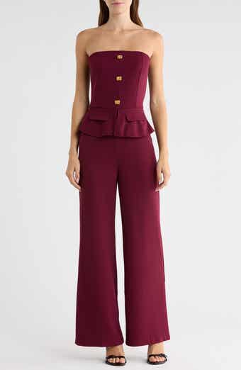 Strapless Peplum Jumpsuit