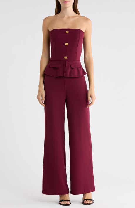 Strapless Peplum Jumpsuit