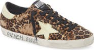 Golden Goose Super-Star Leopard Print Genuine Calf Hair Sneaker
