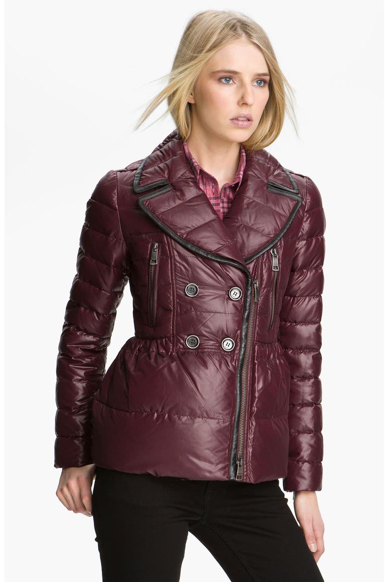 Quilted Down Puffer Jacket, Main, color, MAHOGANY RED