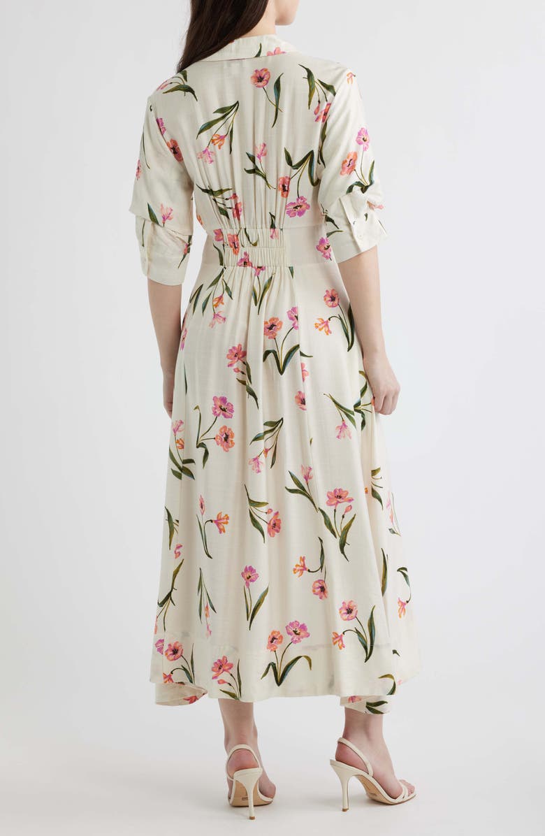 CeCe Print Puff Sleeve Maxi Dress, Alternate, color, New Ivory