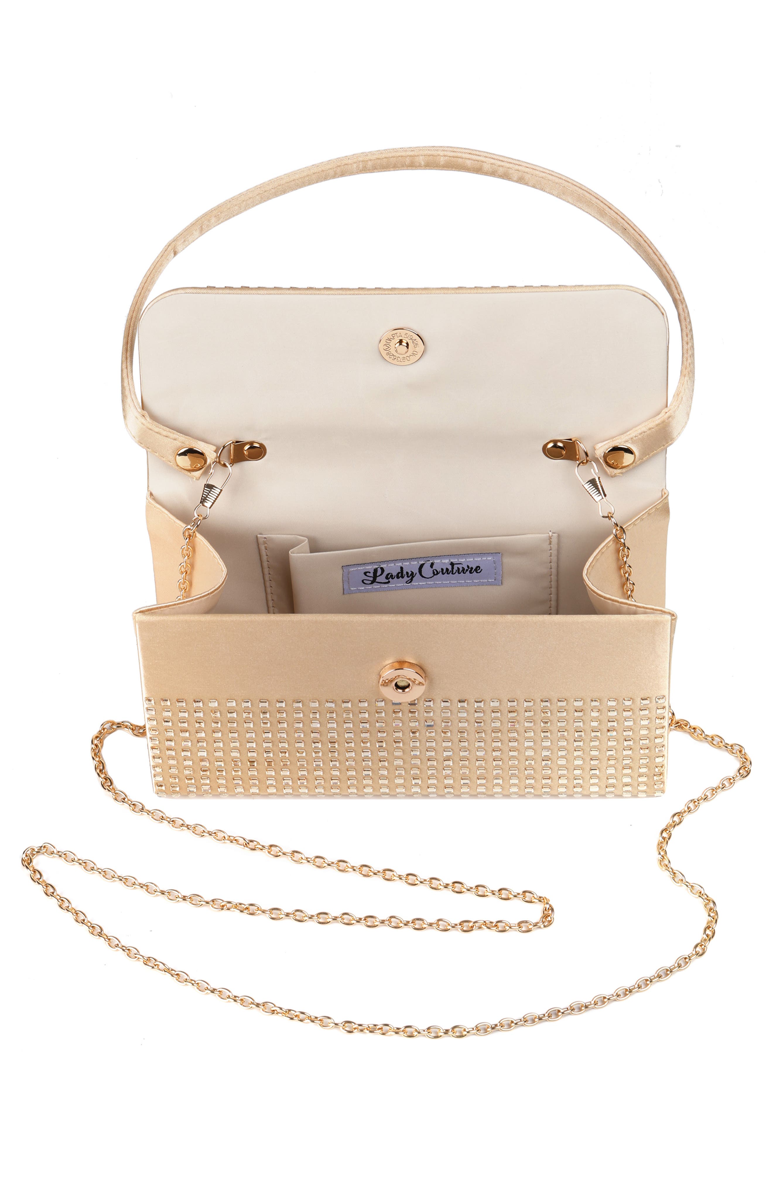 Shana Rhinestone Handbag, Alternate, color, GOLD