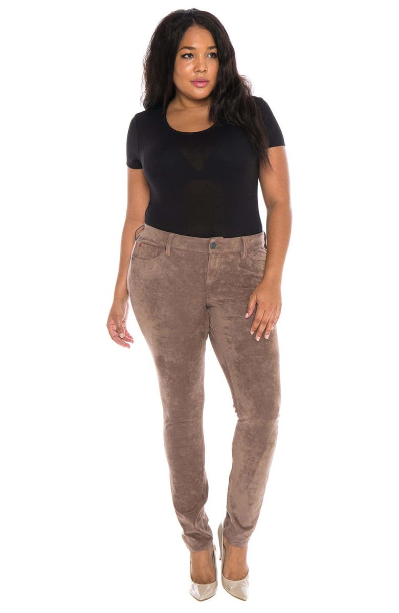 SLINK Jeans Slink Sueded Skinny Jeans, Alternate, color, Nutmeg