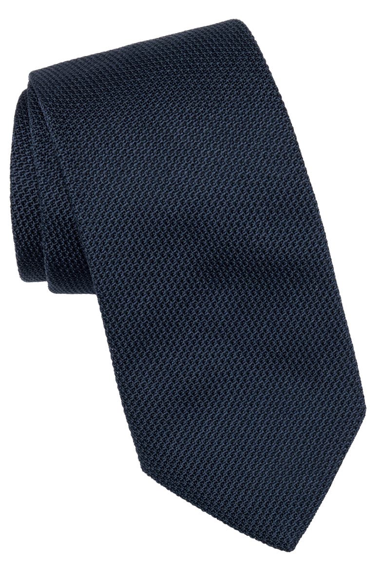 Elizabetta Cavour - Silk Grenadine Tie for Men, Main, color, Dak Navy