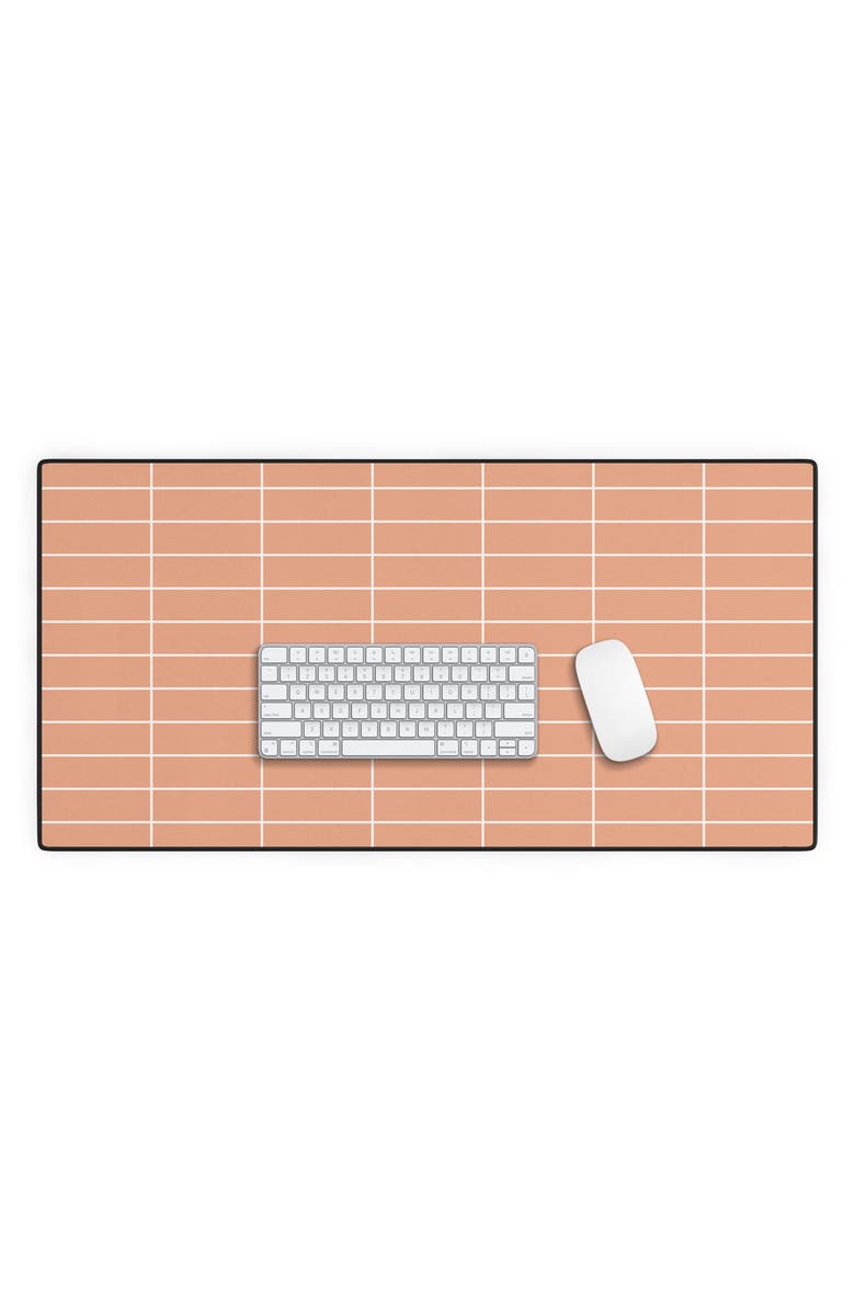Deny Designs Grid XXV Peach Fuzz Desk Mat, Alternate, color, Orange