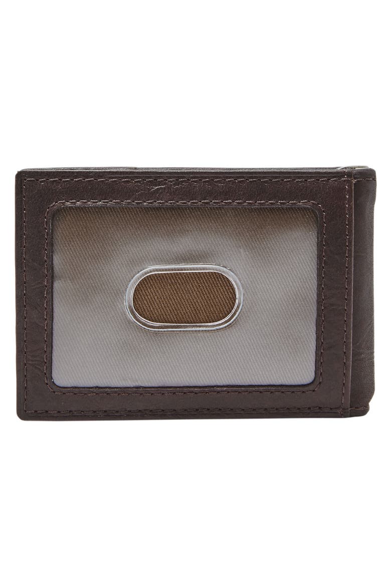 Neel Leather Money Clip Wallet, Alternate, color, BROWN