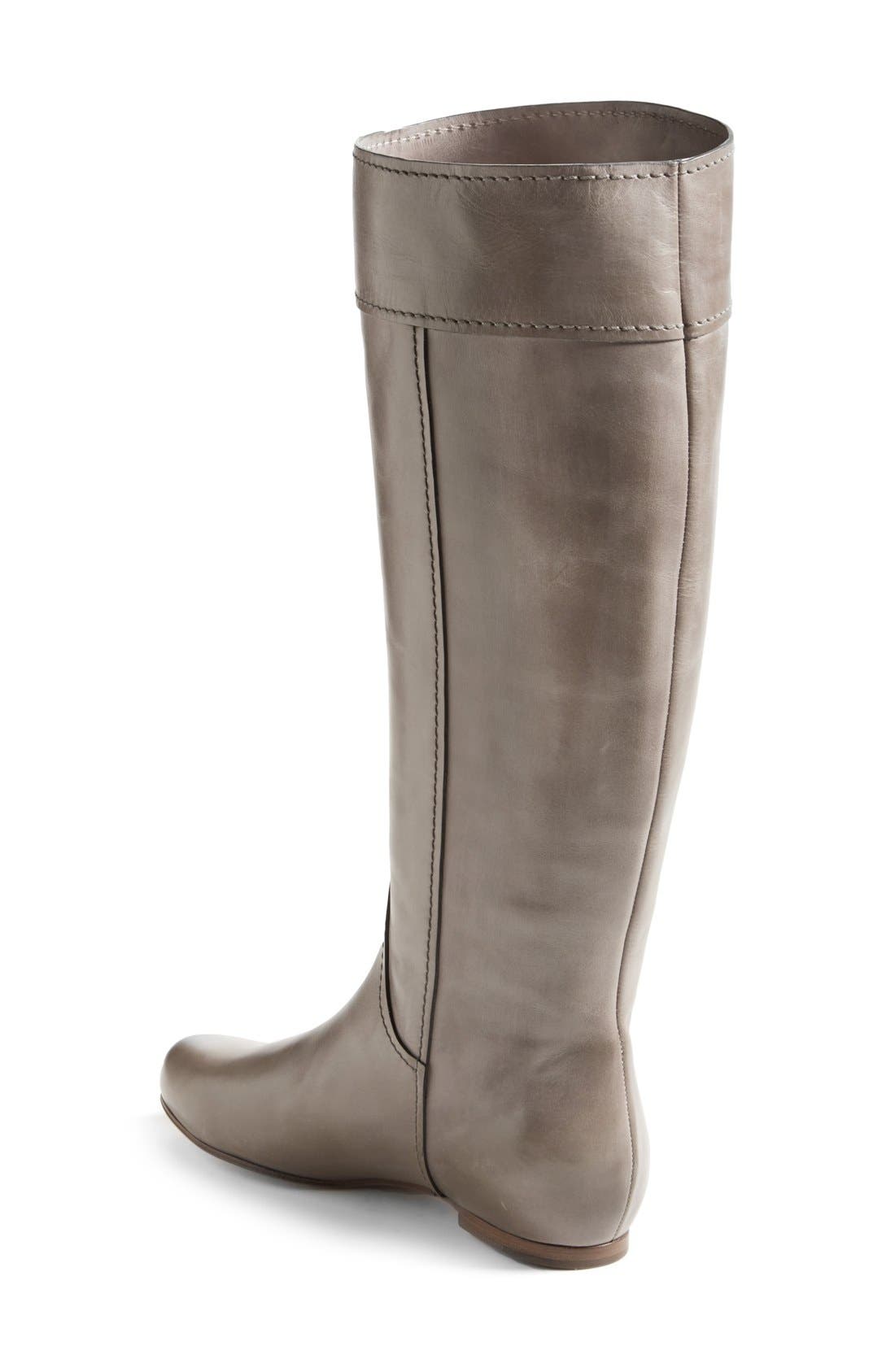 'Heloise' Tall Calfskin Leather Boot, Alternate, color, GREY
