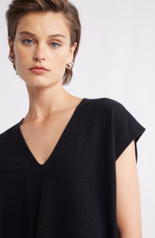Nordstrom Cashmere V-neck Sweater Vest In Black