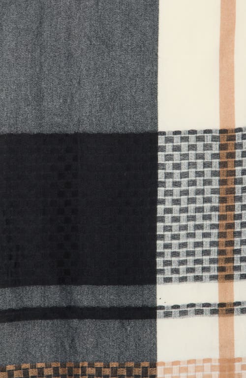 Vince Camuto Textured Colorblock Scarf In White