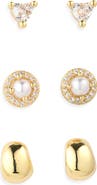 NORDSTROM RACK 3 Pairs of Stud Earrings