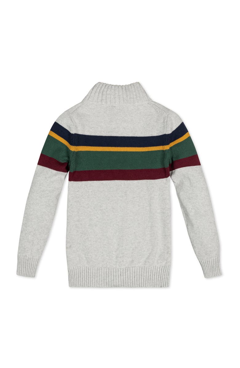 Hope & Henry Baby Boys' Organic Half Zip Sweater, Infant, Alternate, color, Gray With Homeroom Stripe