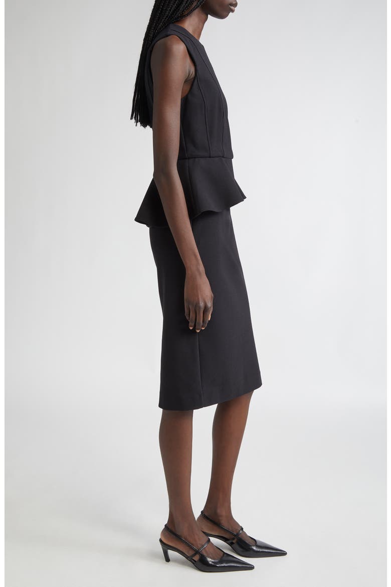 Cosmos Sleeveless Knit Peplum Dress, Alternate, color, BLACK