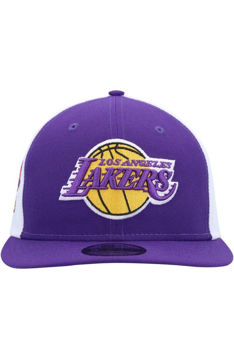 New Era Men's New Era Purple Los Angeles Lakers Pop Panels 9FIFTY Snapback Hat, Alternate, color, 