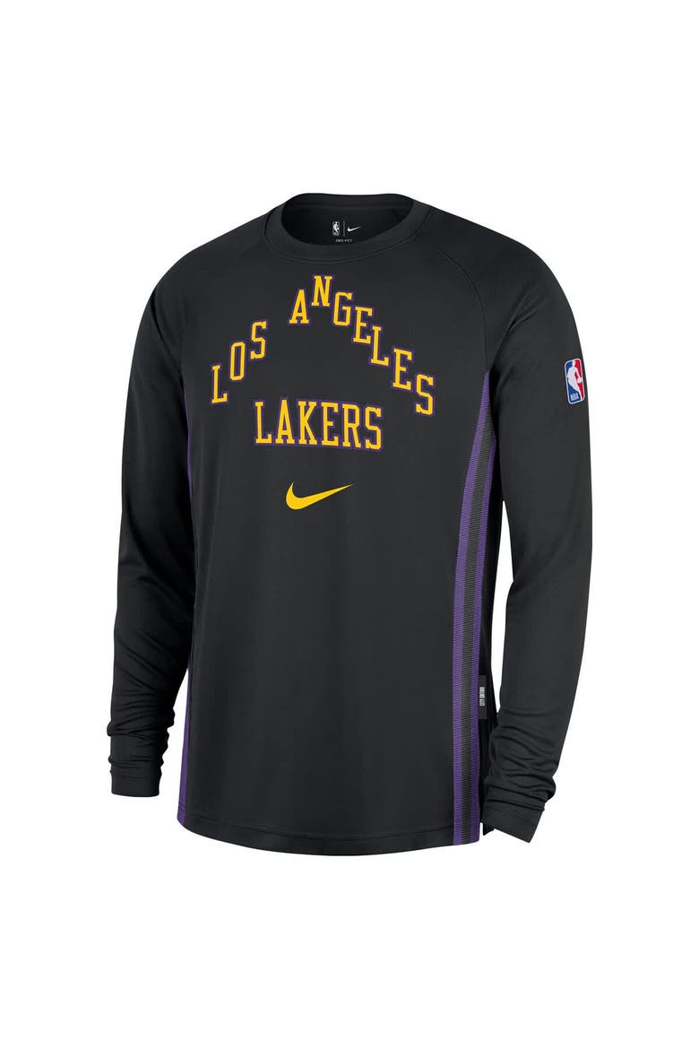 Men's Nike  Black Los Angeles Lakers 2025/26 City Edition Authentic Pregame Dri-FIT Long Sleeve Shooting T-Shirt, Alternate, color, Black