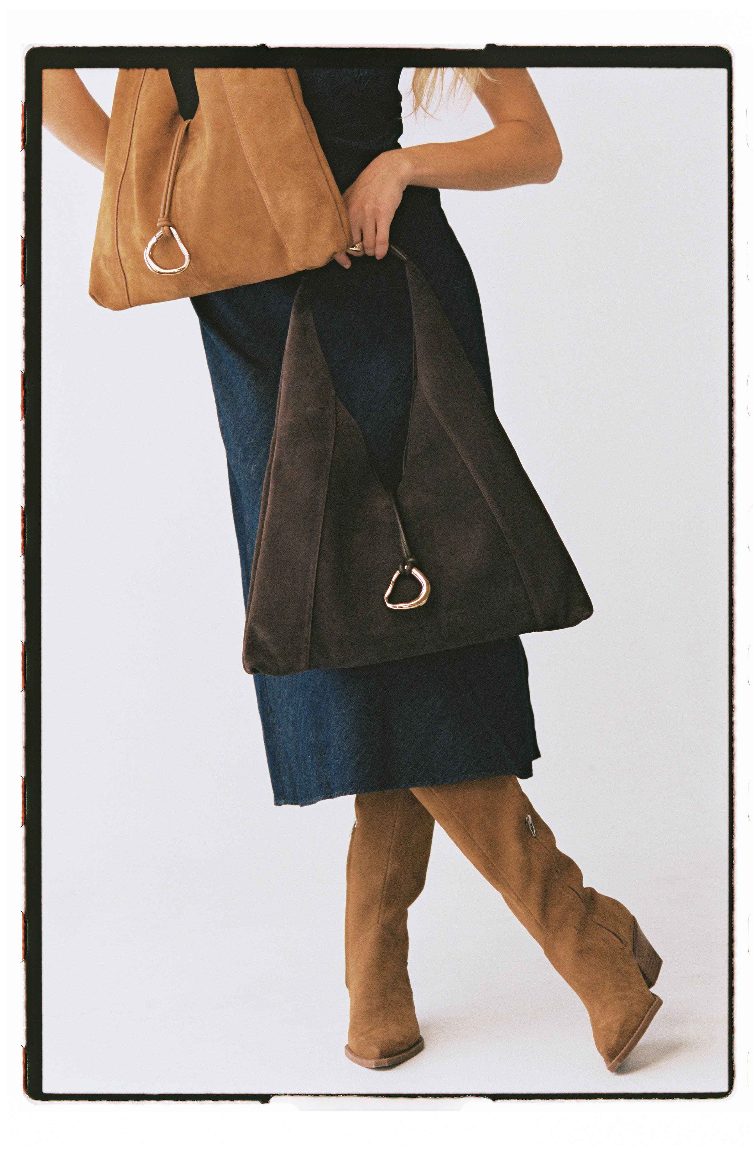 Dolce Vita Malin Suede Hobo Bag, Alternate, color, Pecan