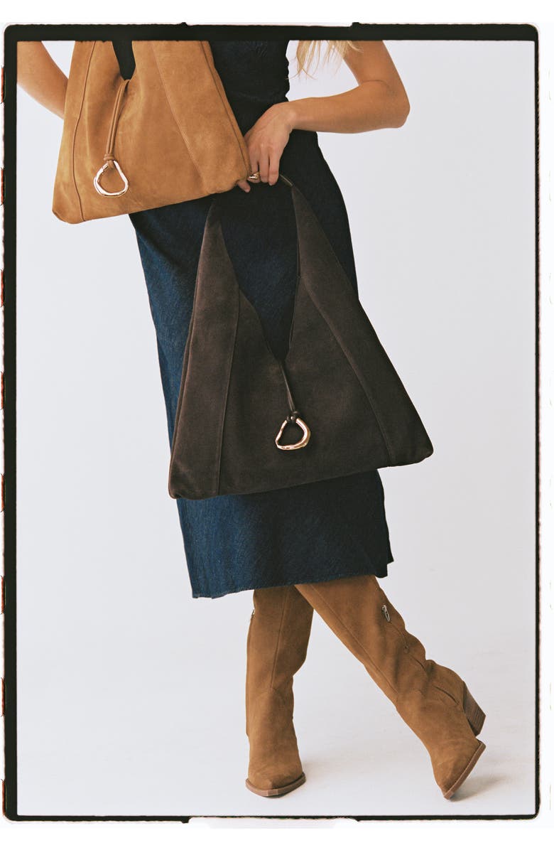 Dolce Vita Malin Suede Hobo Bag, Alternate, color, Pecan