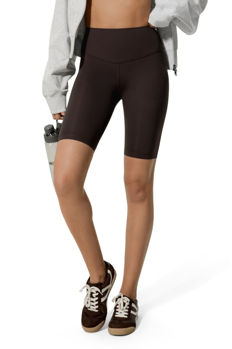 Women's Silk Contour Second Skin Biker Shorts, Main, color, Coffee Bean