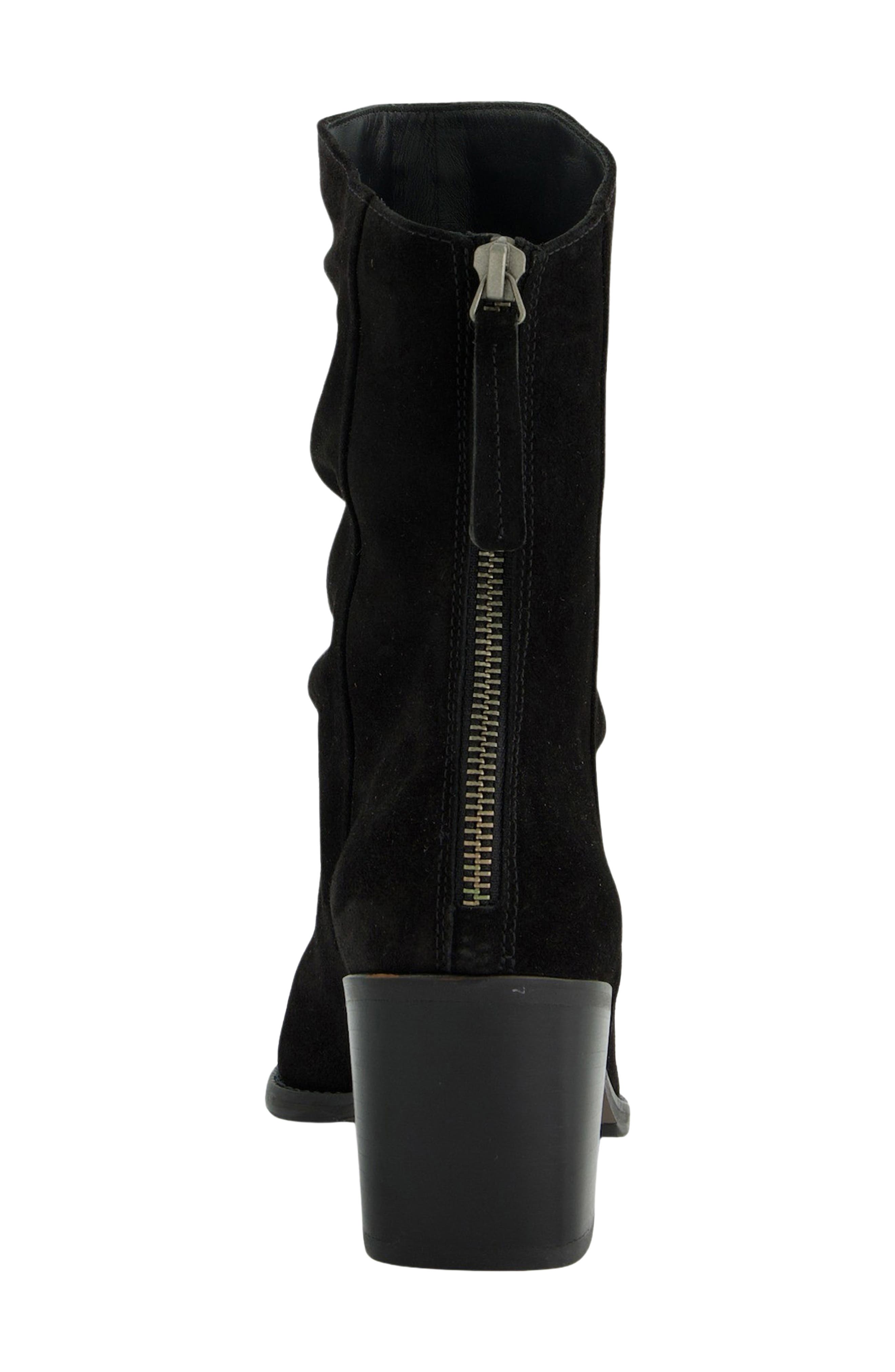 Fender Block Heel Bootie, Alternate, color, BLACK SUEDE