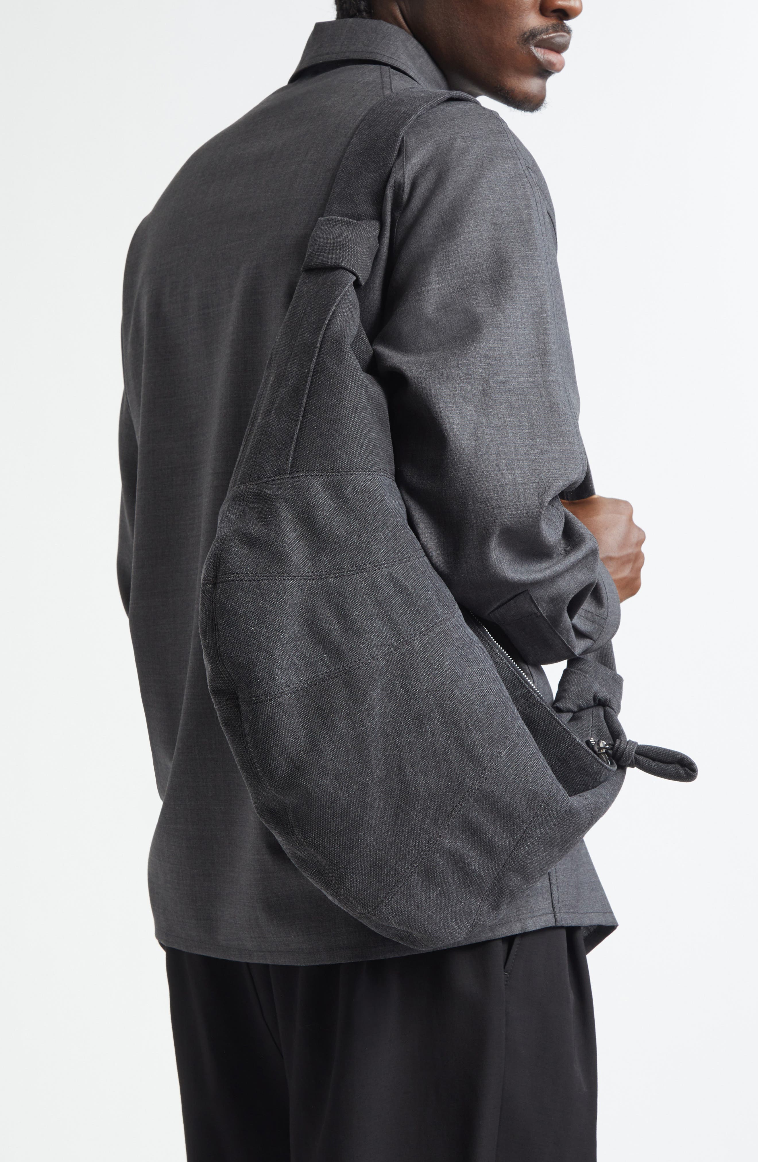 Lemaire X-Large Croissant Canvas Shoulder Bag, Alternate, color, 