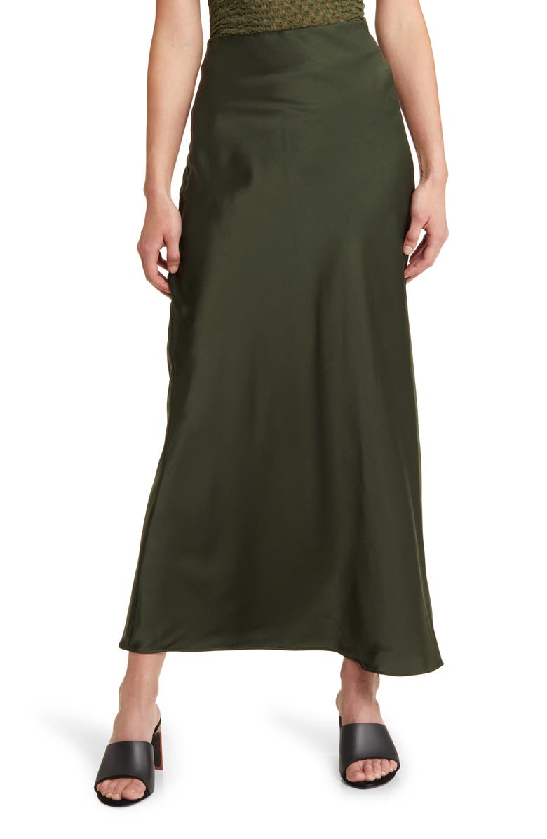 FRAME Silk Column Maxi Skirt, Main, color, Surplus