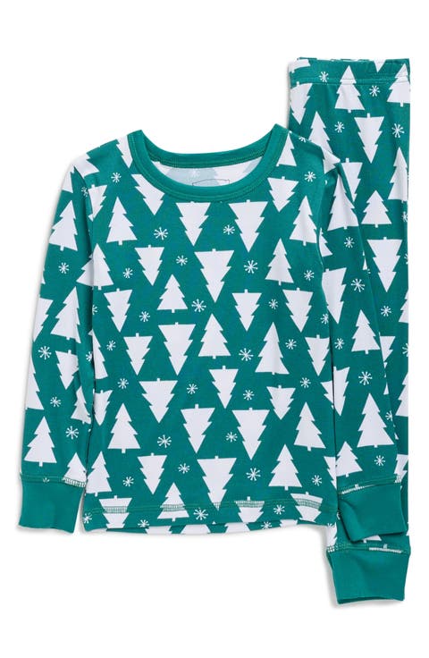 Kids' Matching Family Merry Trees Long Sleeve Pajamas (Big Kid)