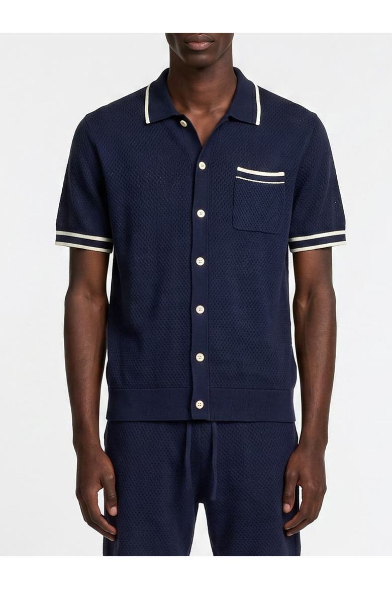Resort Knitted Shirt, Main, color, Navy