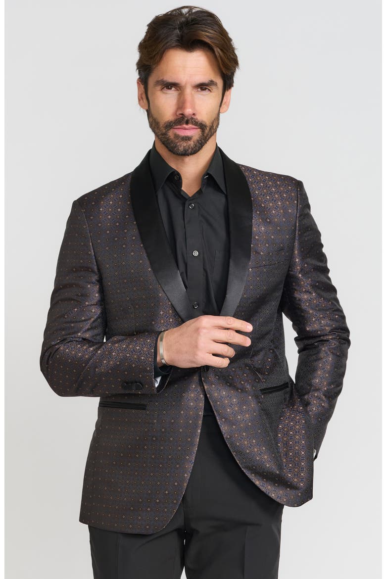 Jacquard Dinner Jacket, Alternate, color, NAVY