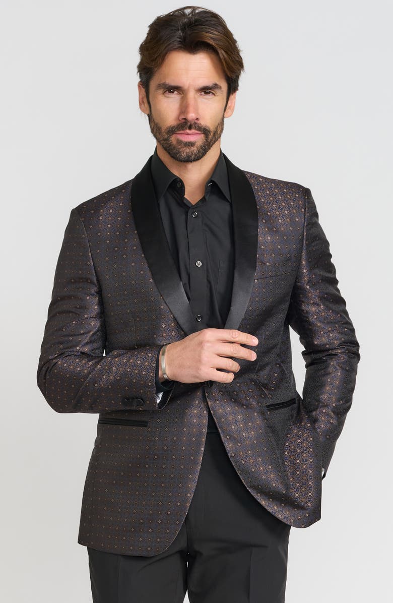 SAVILE ROW CO Jacquard Dinner Jacket, Alternate, color, Navy