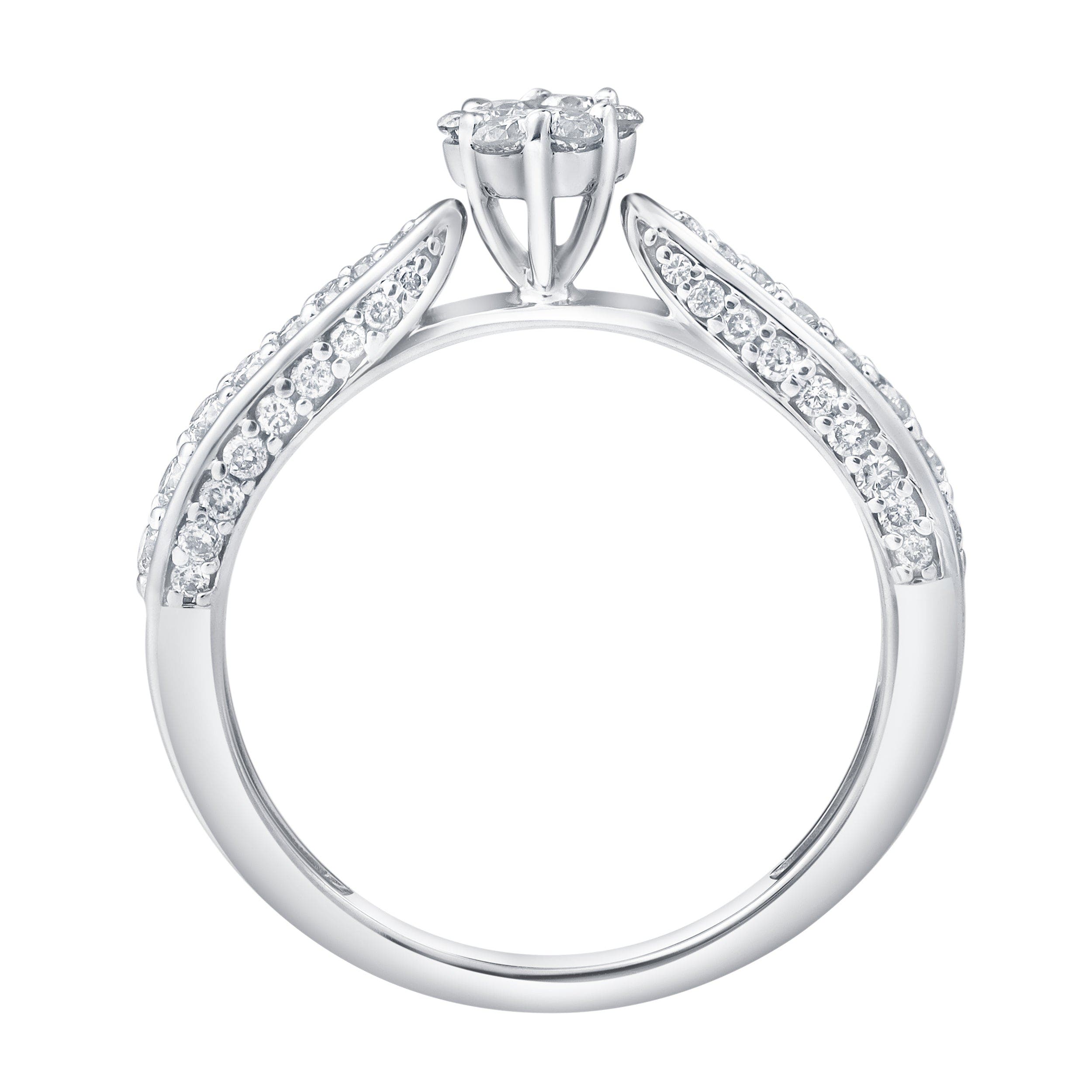 LuvMyJewelry Lyssara Embrace 0.60 Cts Natural Diamond 14K Gold Ring ...