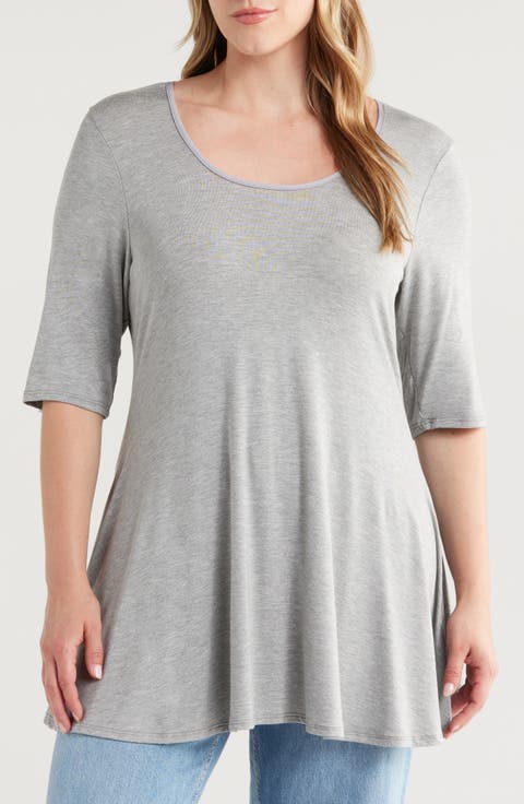 Swing Asymmetric Hem Tunic Top