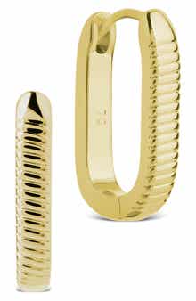 Elia Textured Rectangle Hoop Earrings