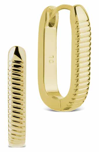 Elia Textured Rectangle Hoop Earrings