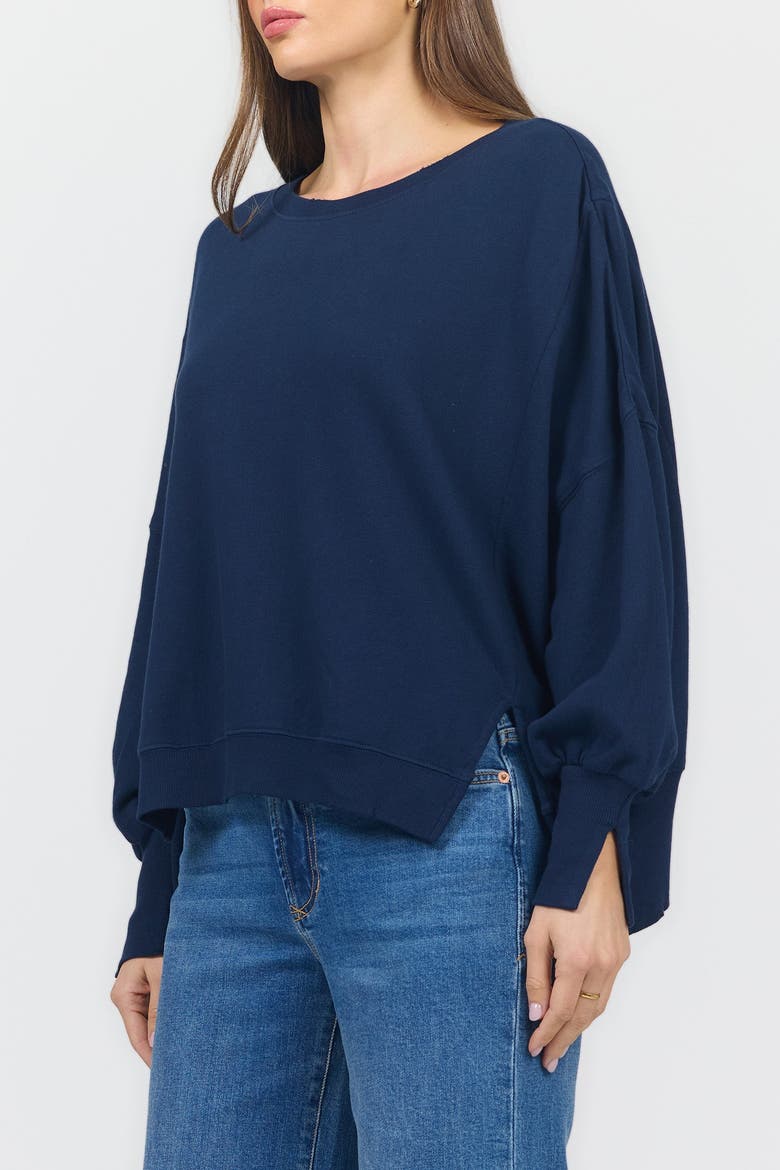 Trenton Oversized Terry Sweatershirt Sweater, Alternate, color, Black Iris