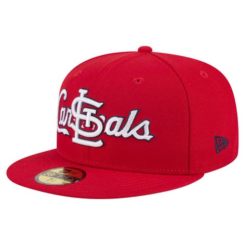 Men's New Era Red St. Louis Cardinals Overlap 59FIFTY Fitted Hat