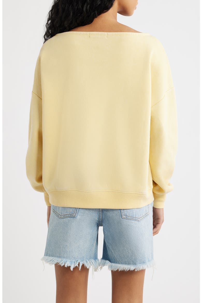 Malibu Off the Shoulder Graphic Sweatshirt, Alternate, color, YELLOW