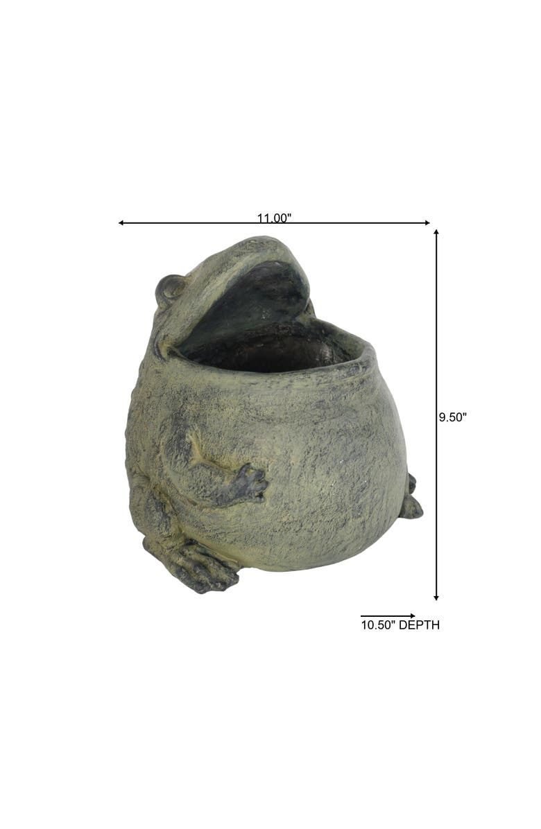 Transpac Big Mouth Frog Figurine Green Resin Decorative Accent for Spring Home Decor Perfect Gift for Nature Lovers, Alternate, color, Green