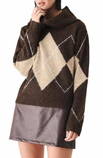 Argyle Cowl Neck Sweater