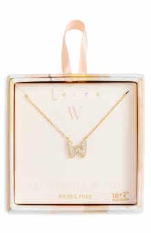 Cubic Zirconia Initial Pendant Necklace