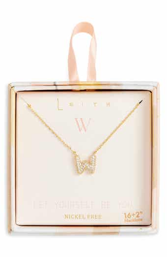 Cubic Zirconia Initial Pendant Necklace